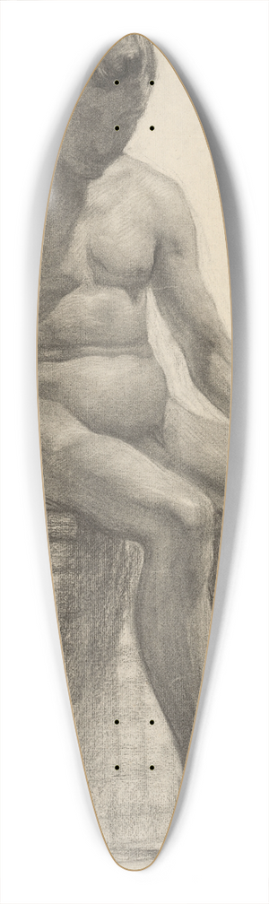 Emil Alexay-Olexk - Study of a Seated Man 39.3 inch art pintail longboard deck