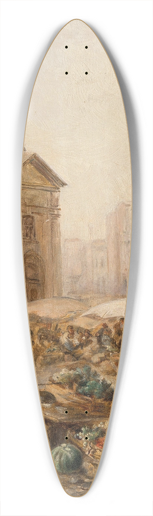 Emil Barbarini - A Market Scene 39.3 inch art pintail longboard deck