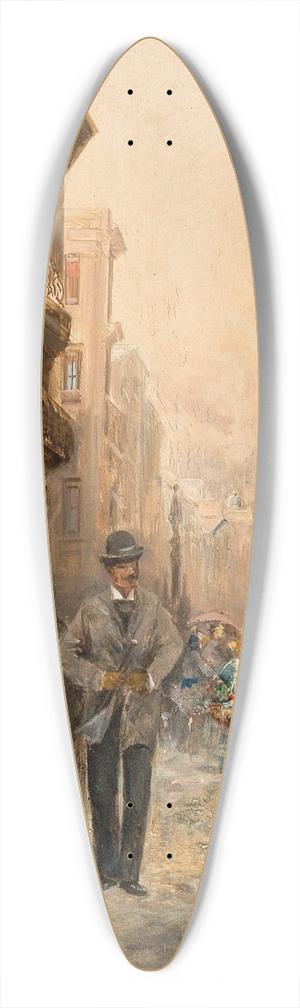 Emil Barbarini - The Flower Seller 39.3 inch art pintail longboard deck