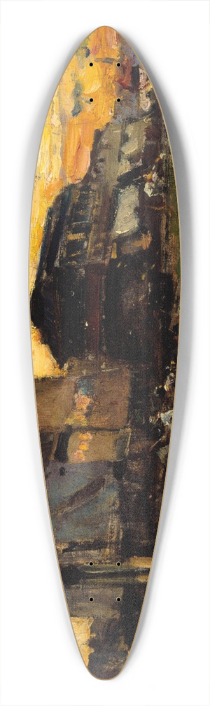 Emile Antoine Guillier - Bateau-lavoir sur la Seine, aux environs de Paris 39.3 inch art pintail longboard deck