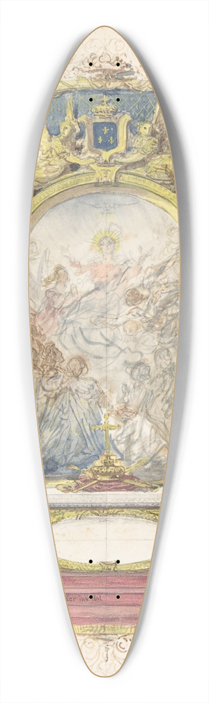 Emile-Charles Wattier - Altar Flanked by St. Louis and St. Theresa 39.3 inch art pintail longboard deck