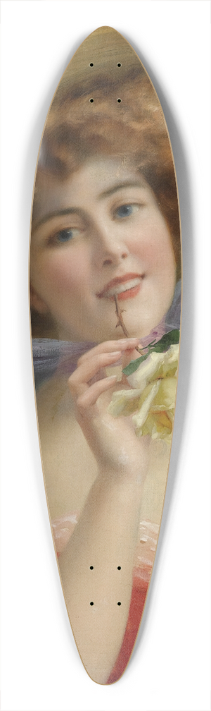 Emile Vernon - Fille a la Rose Jaune 39.3 inch art pintail longboard deck