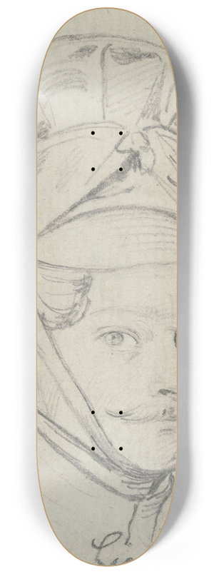 Carl Hoff - Leutnant Polzderf, Brustbild mit Tschako nach rechts 8.25 inch art skate deck