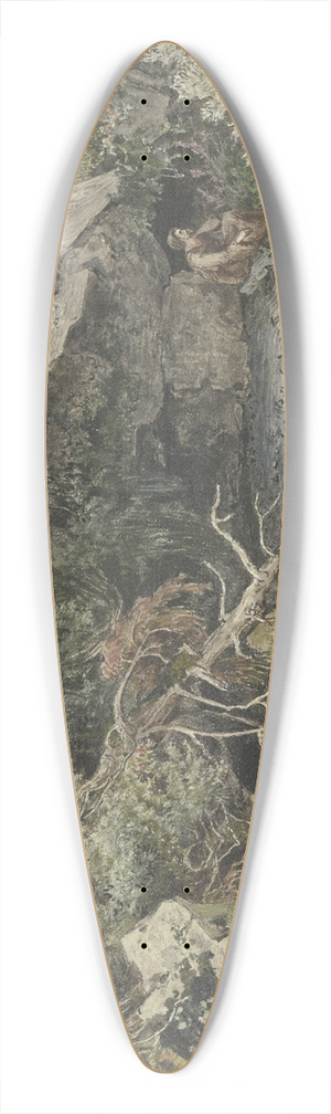 Emil Lugo - Wild stream with hermit 39.3 inch art pintail longboard deck