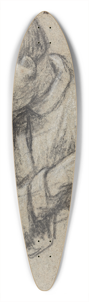 Enea Talpino - Brystbillede af en mand med hovedet i profil mod venstre, pegende mod hjre 39.3 inch art pintail longboard deck