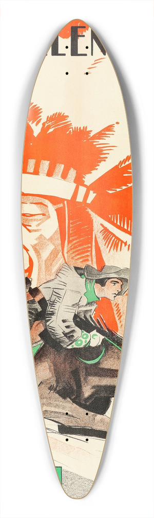 Eric Rohman - The Flaming Frontier 39.3 inch art pintail longboard deck