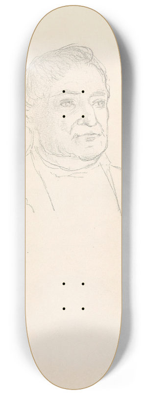 Adolph Tidemand - Male portrait 8.25 inch art skate deck Adolph Tidemand - Male portrait 8.25 inch art skate deck