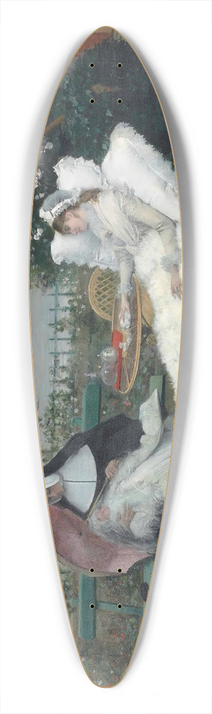 Ernest-Ange Duez - Resting on the terrace, Villerville 39.3 inch art pintail longboard deck