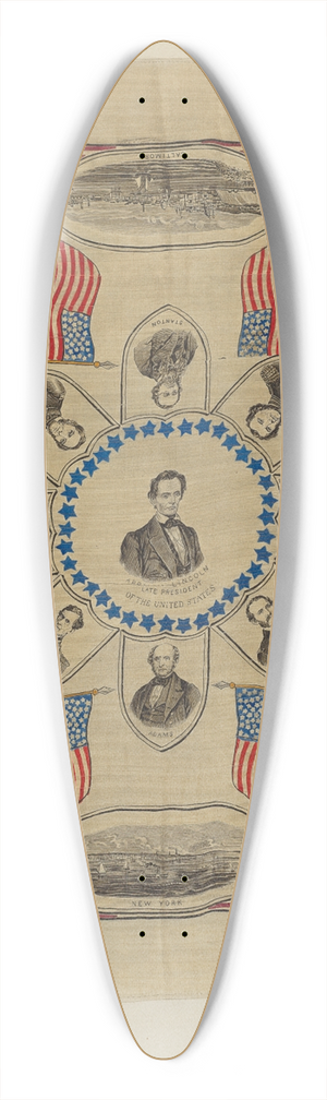 Ernest Capaldo - Historical Textile 39.3 inch art pintail longboard deck