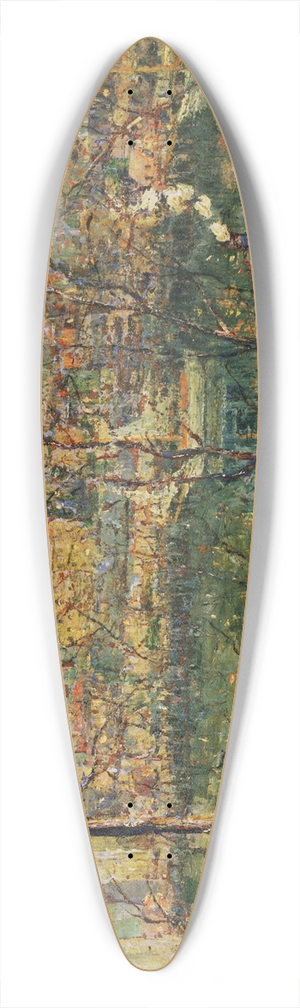 Ernest Lawson - High Bridge, Early Moon 39.3 inch art pintail longboard deck