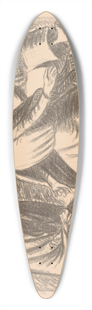 Ernst Barlach - Hope and Despair II 39.3 inch art pintail longboard deck