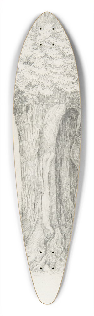Ernst Ferdinand Oehme - Study of a Tree 39.3 inch art pintail longboard deck