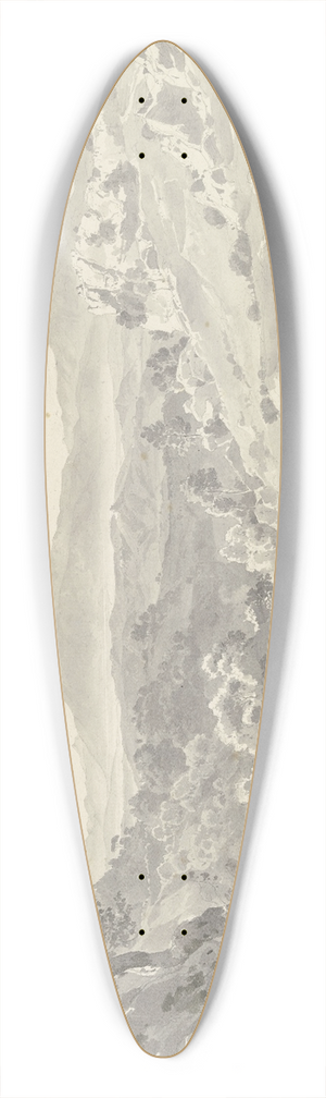 Ernst Fries - Bewaldete Berglandschaft in der Toskana 39.3 inch art pintail longboard deck