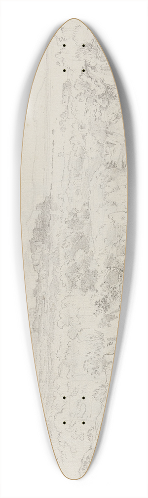 Ernst Fries - View of Pozzuoli 39.3 inch art pintail longboard deck