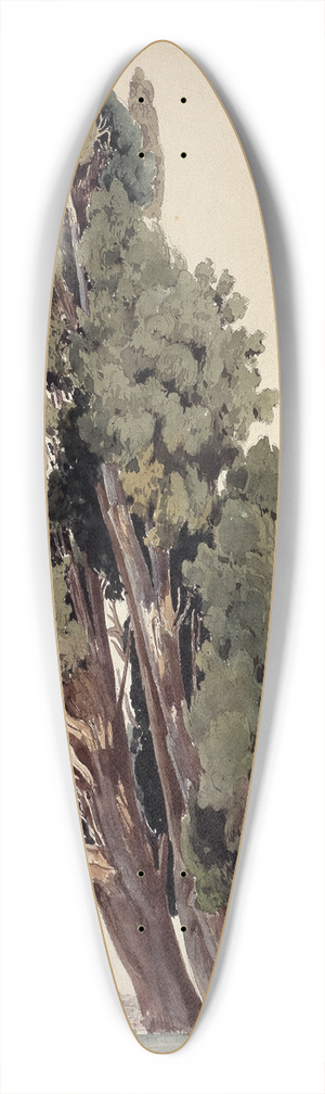 Ernst Fries - Zypressen im Park der Villa dEste in Tivoli 39.3 inch art pintail longboard deck