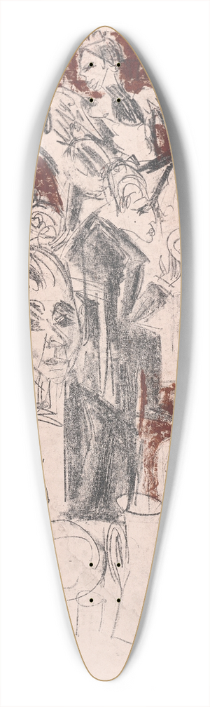 Ernst Ludwig Kirchner - At the Table 39.3 inch art pintail longboard deck