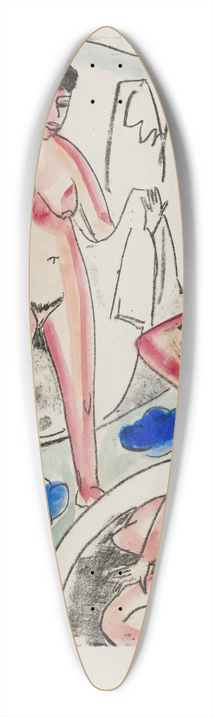 Ernst Ludwig Kirchner - Bathing Girls in a Room 39.3 inch art pintail longboard deck