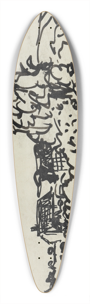 Ernst Ludwig Kirchner - Bauerngehft auf Fehmarn 39.3 inch art pintail longboard deck