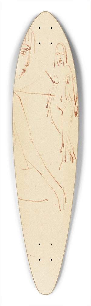 Ernst Ludwig Kirchner - Drei stehende Akte im Freien 39.3 inch art pintail longboard deck