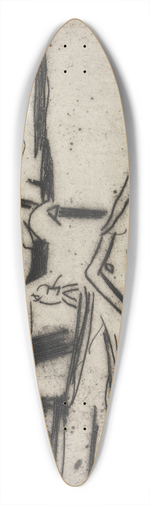 Ernst Ludwig Kirchner - Elbzille mit Kettenschlepper 39.3 inch art pintail longboard deck