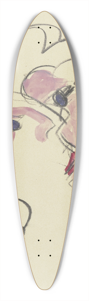 Ernst Ludwig Kirchner - Emporblickender Frauenkopf 39.3 inch art pintail longboard deck