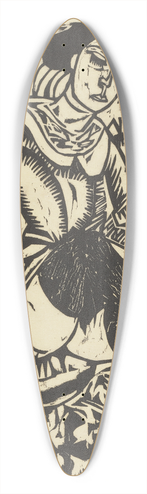 Ernst Ludwig Kirchner - Frau, Schuh zuknpfend 39.3 inch art pintail longboard deck