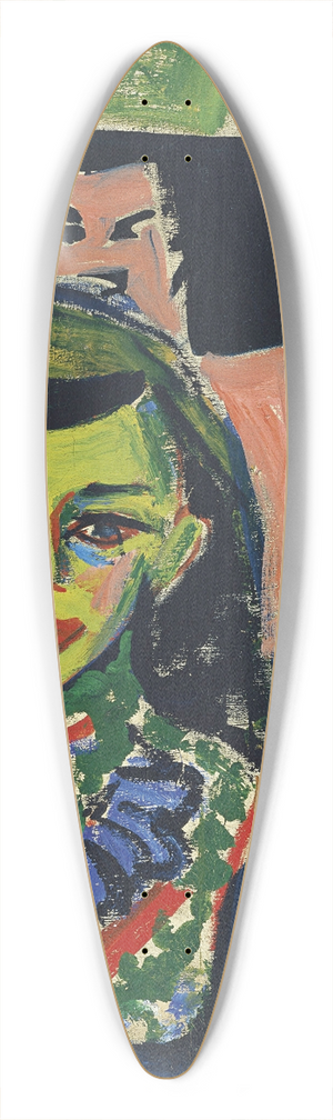 Ernst Ludwig Kirchner - Frnzi in front of carved chair 39.3 inch art pintail longboard deck