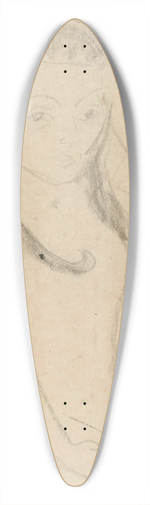 Ernst Ludwig Kirchner - Frnzi vor geschnitztem Stuhl (Frnzi in front of a carved chair) 39.3 inch art pintail longboard deck