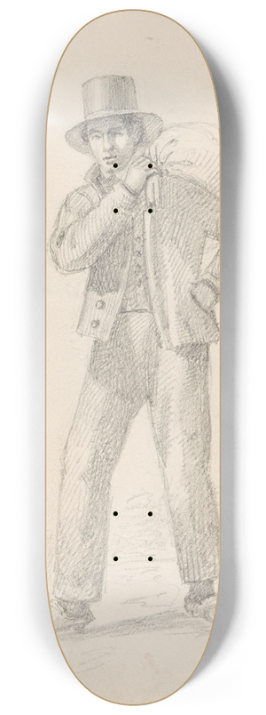 Adolph Tidemand - Mann med sekk p skulderen 8.25 inch art skate deck