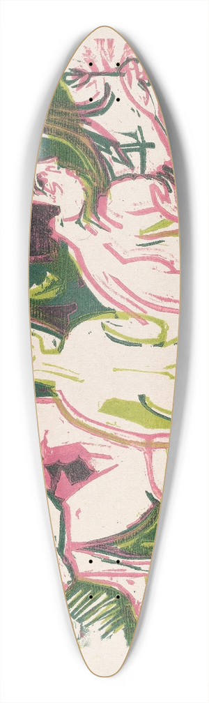 Ernst Ludwig Kirchner - Nude Women with a Child in the Forest 39.3 inch art pintail longboard deck