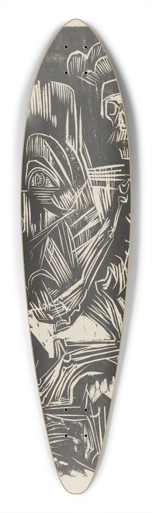 Ernst Ludwig Kirchner - Self-Portrait with Dancing Death 39.3 inch art pintail longboard deck
