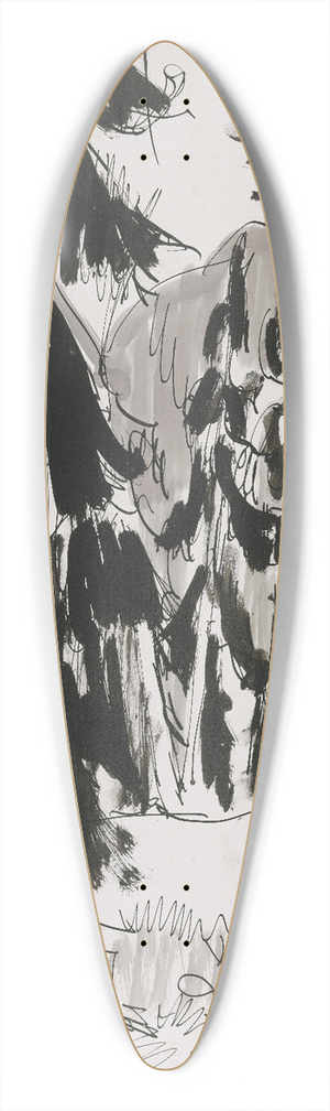 Ernst Ludwig Kirchner - Spruces in the mountains 39.3 inch art pintail longboard deck