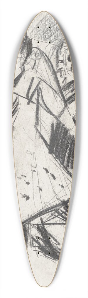 Ernst Ludwig Kirchner - Tanzende Bauern 39.3 inch art pintail longboard deck