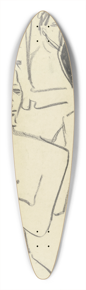 Ernst Ludwig Kirchner - Zwei Mdchenakte vor einem Bildnis 39.3 inch art pintail longboard deck