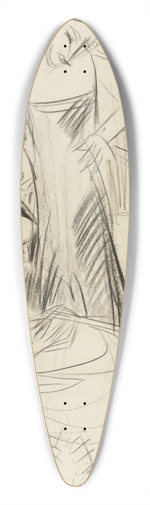Ernst Ludwig Kirchner - Zwei Mdchen vor dem Haus 39.3 inch art pintail longboard deck