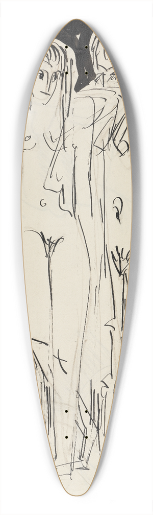 Ernst Ludwig Kirchner - Zwei stehende Akte, sich abtrocknend 39.3 inch art pintail longboard deck