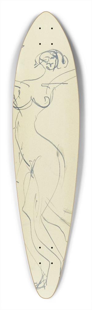 Ernst Ludwig Kirchner - Zwei tanzende nackte Frauen 39.3 inch art pintail longboard deck