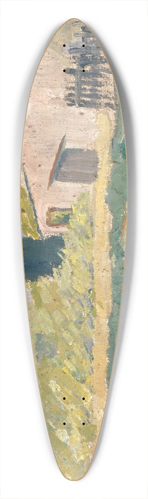 Ernst Schiess - Southern Farm with Field 39.3 inch art pintail longboard deck