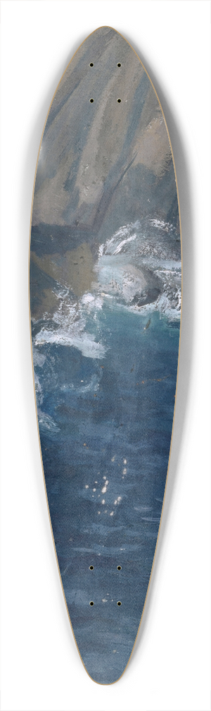 Ernst Schiess - Wave Breaking at a Cliff 39.3 inch art pintail longboard deck