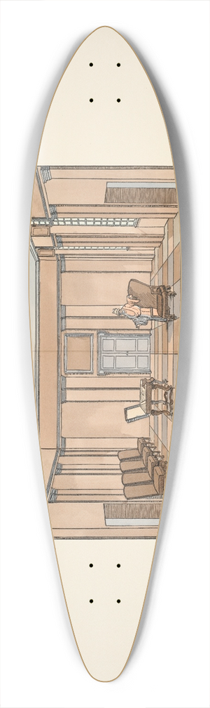 Ernst Stern - Saal in Jourdains Haus. I. Bild 39.3 inch art pintail longboard deck Ernst Stern - Saal in Jourdains Haus. I. Bild 39.3 inch art pintail longboard deck