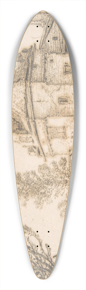 Esaias van de Velde - Landscape with an Inn 39.3 inch art pintail longboard deck