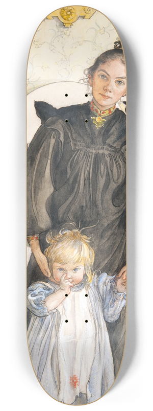 Carl Larsson - Karin and Kersti 8.25 inch art skate deck