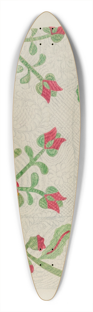 Ethel Dougan - Quilt  Tulip Design 39.3 inch art pintail longboard deck