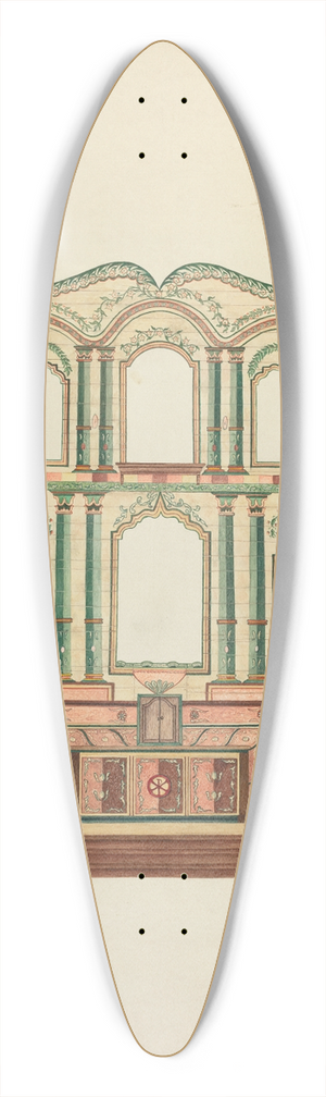 Ethel Dougan - Reredos-Mission San Juan Bautista 39.3 inch art pintail longboard deck