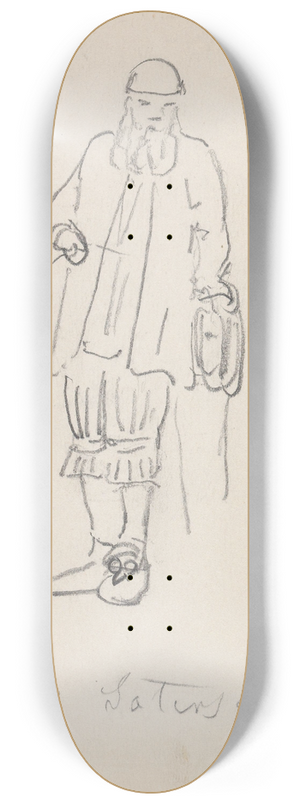 Adolph Tidemand - Mannsfigur i drakt fra Setesdal 8.25 inch art skate deck