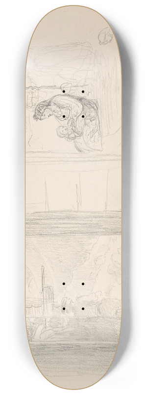 Adolph Tidemand - Mannsfigur i drpning; kvinne med barn 8.25 inch art skate deck