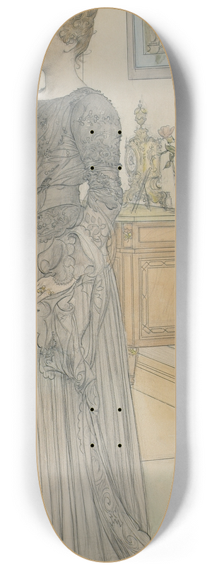Carl Larsson - Portrait of Mrs. Signe Thiel 8.25 inch art skate deck