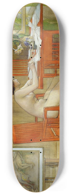 Carl Larsson - The Model Writing a Postcard 8.25 inch art skate deck