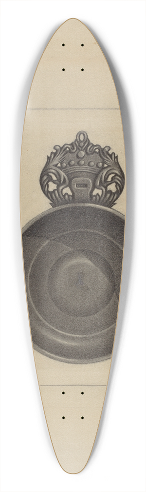 Eugene Barrell - Pewter Porringer 39.3 inch art pintail longboard deck