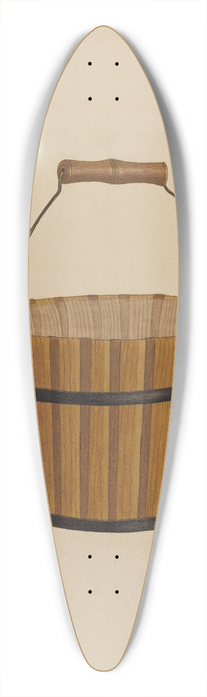 Eugene Barrell - Shaker Wooden Bucket 39.3 inch art pintail longboard deck
